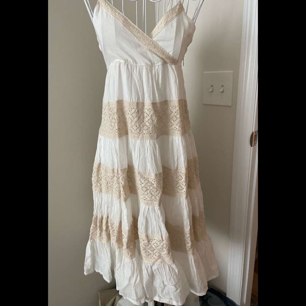 Girls Summer dress  white/crochet size 8 NTW